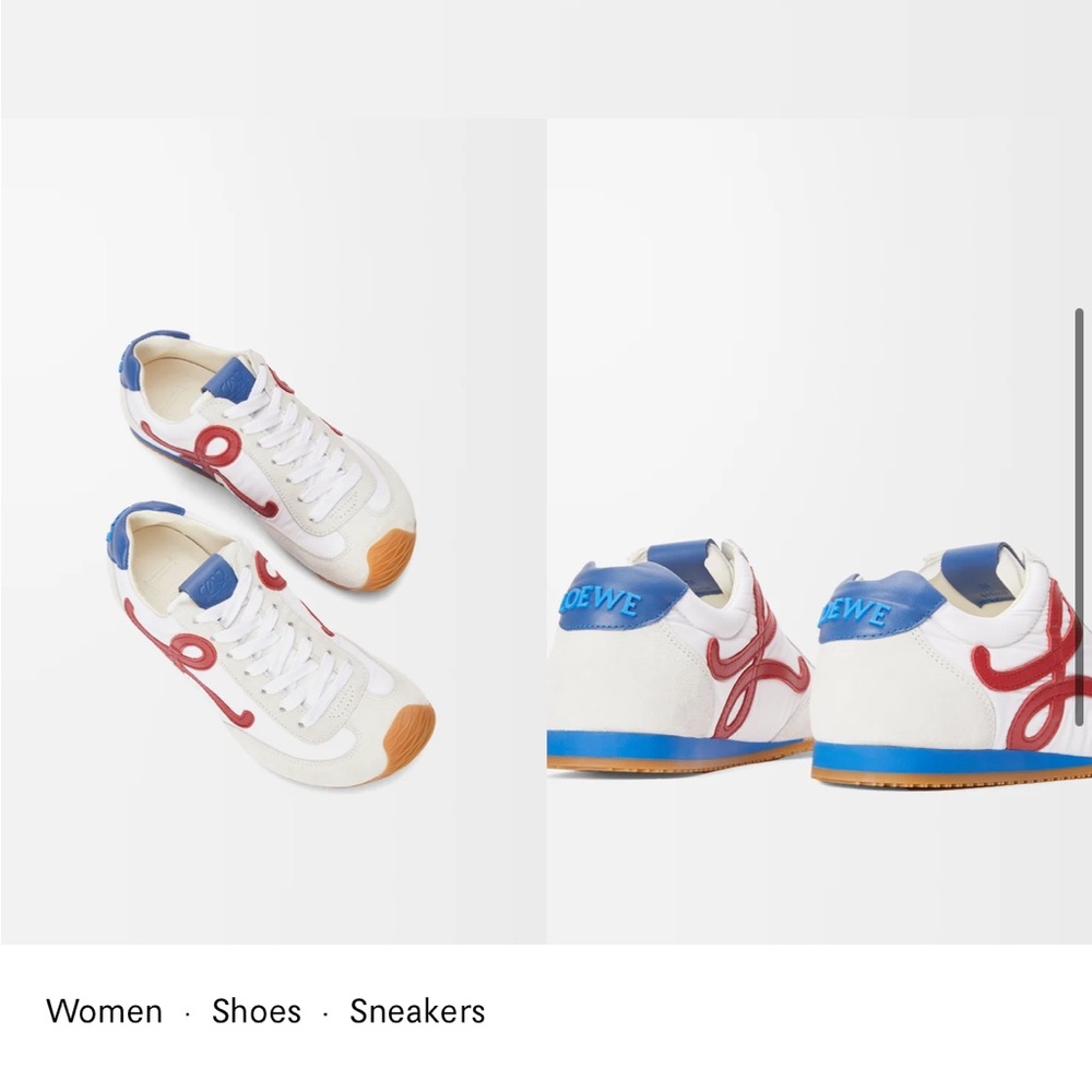Loewe Women's White and Blue Sneakers EU size 38